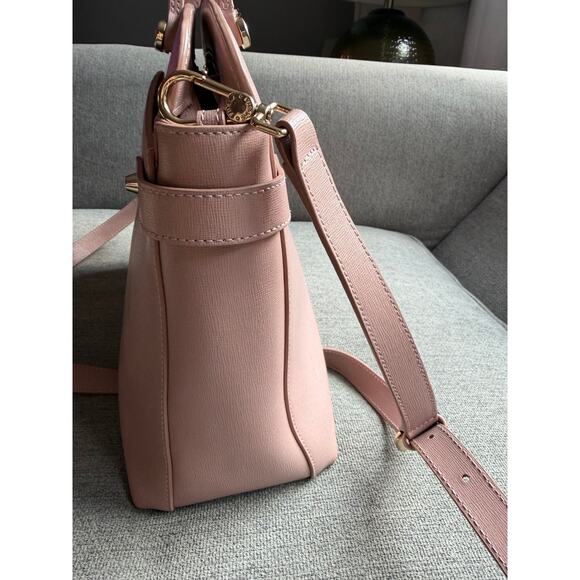 Furla Agata Medium Saffiano Leather Satchel with Strap Light Pink - Picture 6 of 16